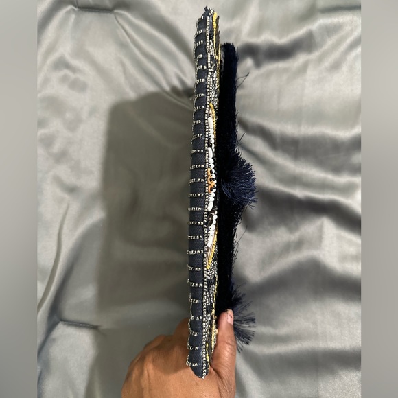 NWT - Sequin and Beads beautiful crossbody - Navy and Brown - Picture 5 of 10